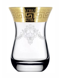 Подарочный набор турецких стаканов Армуды с алмазной гравировкой Барокко 6 шт Promsiz
