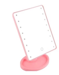 Косметическое зеркало настольное с подсветкой LARGE LED MIRROR розовый Nobrand