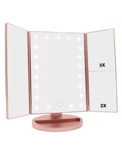 Зеркало косметическое VP LUX с подсветкой MIR 01 розовый Lux-vp