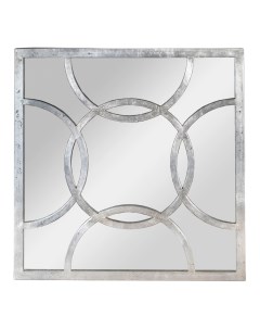 Зеркало интерьерное настенное в серебристой раме 80 x 80 см Гласар