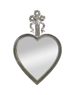 Зеркало интерьерное настенное Сердце серебристое 29 х 45 см Гласар