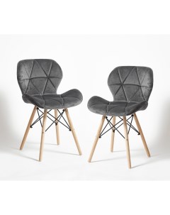 Комплект стульев для кухни из 2 шт ЦМ SC 026 графит в велюре La room
