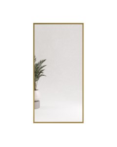 Зеркало настенное HALFEO Gold XL 200x100 см дизайнерское в золотой металлической раме Genglass