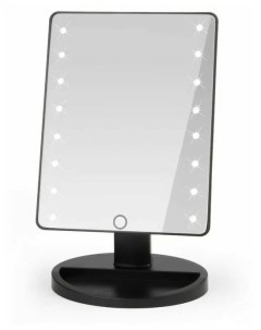Зеркало косметическое с подсветкой черный Large led mirror