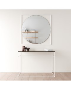 Зеркало настенное KVADRUM White 104x104 см GGM 07 3 2 дизайнерское в белой раме Genglass