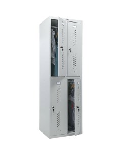 Шкаф металлический для одежды LS 22 четырехсекционный 1830х575х500 мм 30 кг Практик
