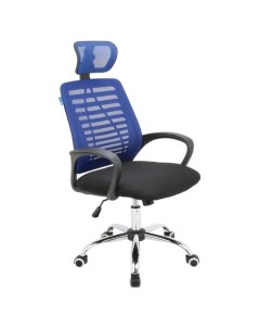Офисное кресло кресла AL 777 Ткань черная Сетка синяя Alsav