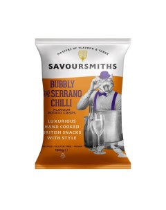 Чипсы картофельные со вкусом игристого вина и острым перцем Серрано 150 гр Savoursmiths