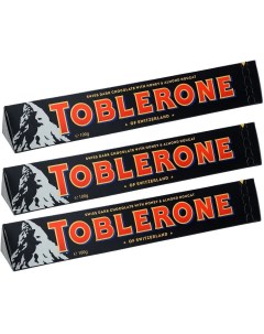 Темный шоколад с медово миндальной нугой 3 шт по 100 г Toblerone