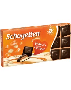 Шоколад темный с арахисовой пастой 100 г Schogetten
