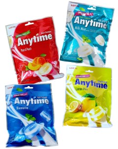 Леденцы AnyTime без сахара 4 вкуса Lotte