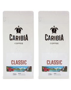 Кофе в зёрнах Классик натуральный жареный 250 г х 2 шт Caribia