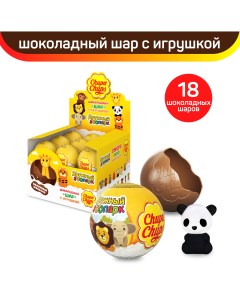 Шоколадный шар с игрушкой внутри Дружный Зоопарк 18 шт по 20 г Chupa chups