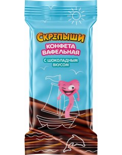 Конфеты вафельные шоколадные глазированные 200 г Скрепыши