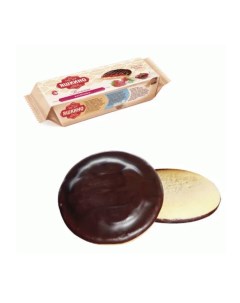 Печенье Клубника сдобное с бисквитом джемом и шоколадной глазурью 137 г ЯП208 Яшкино