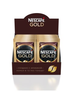 Кофе растворимый сублимированный Gold с добавлением молотого кофе 20 порций по 2г Nescafe