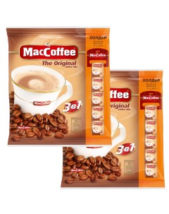 Кофе растворимый 3 в 1 Оригинал 20 г 2 упаковки по 100 шт Maccoffee