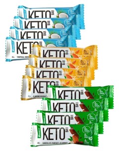 Батончик Keto Bar упаковка 12шт x 40г Ассорти всех вкусов Bombbar