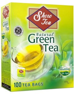 Чай зеленый Tea натуральный в пакетиках 100 шт по 2 г Shere