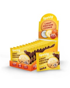 Печенье Light Protein Cookie 12 40 г 12 шт шоколад банан Sporty