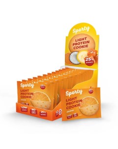 Печенье Light Protein Cookie 12 40 г 12 шт апельсин Sporty