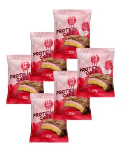 Протеиновое печенье Protein Cake Клубника со сливками 6 шт по 70 г Fit kit