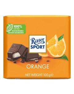 Шоколад Яркий Апельсин темный с помадной начинкой 100 г Ritter sport