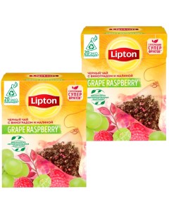 Чай фруктовый Виноград Малина 2 упаковки по 20 шт Lipton