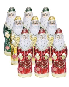 Набор Фигурок Санта Клауса из Молочного Шоколада 100гр 9 шт Reber