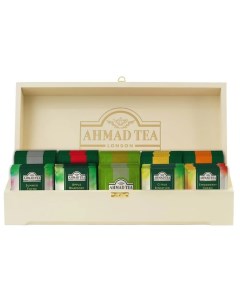 Чай Wooden Box ассорти из 10 вкусов в деревянной шкатулке 100 пакетиков Ahmad tea