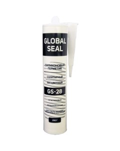 Герметик силиконовый санитарный GS 28 прозрачный 290 гр Global seal
