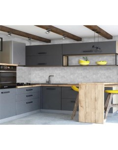 Панель интерьерная фартук кухонный Бетон серый 600 3000мм 0 75 Bro decor