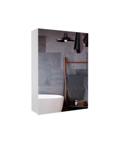Зеркальный шкаф подвесной Универсальный 40 для ванной комнаты белый Sanstar