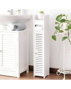 Шкаф пенал для ванной и туалета белый напольный NT8016 15х15х80 см Kuboxy