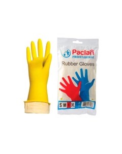Перчатки резиновые PACLAN Professional латекс хлопковое напыление желт р L Nobrand