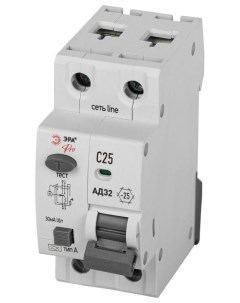 Выключатель автоматический дифференциального тока 1P N C25 30мА тип А АВДТ 4 5кА PRO D32E2 Era