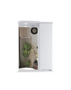 Зеркальный шкаф подвесной Модена 50 для ванной комнаты белый Sanstar