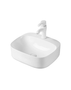 Накладная белая раковина для ванной N9284 квадратная керамическая Gid