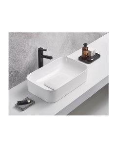 Накладная белая раковина для ванной N9598 прямоугольная керамическая Gid