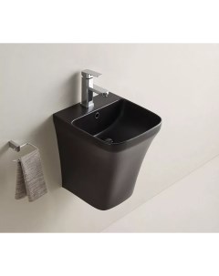 Подвесная черная матовая раковина для ванной Nb102bm прямоугольная керамическая Gid