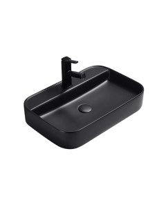 Накладная черная матовая раковина для ванной Bm9660 прямоугольная керамическая Gid