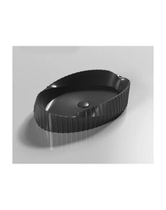 Накладная черная матовая раковина для ванной Bm888 овальная керамическая Gid