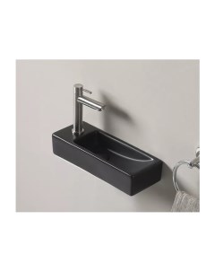 Подвесная черная матовая раковина для ванной Чаша справа Bm9271R прямоугольная Gid