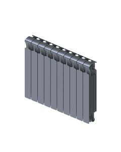 Биметаллический радиатор Monolit Ventil 500 10секций 50мм с ТитанRAL7012 Rifar