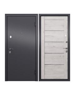 Дверь входная Torex для квартиры металлическая Flat L 860х2050 правая черный светло серый Torex стальные двери