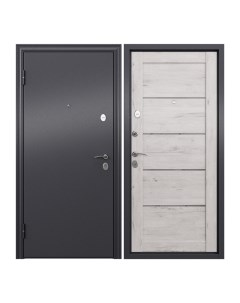 Дверь входная Torex для квартиры металлическая Flat L 860х2050 левая черный светло серый Torex стальные двери