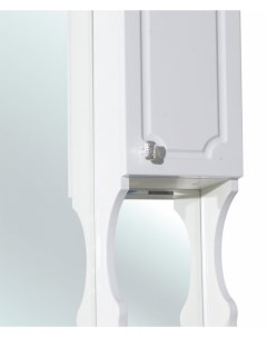 Зеркало со шкафом Кантри 65 с подсветкой R Белое Bellezza