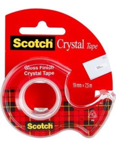 Прозрачная клейкая лента Scotch Crystal на мини диспенсере 19 мм х 7 5 м 3m