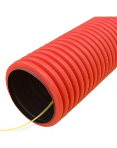 Гофрированная двустенная труба ПНД гибкая тип 450 SN12 с з красная д110 50м PR15 Промрукав
