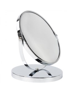 Зеркало косметическое настольное круглое d 17см двустороннее с увеличением мет Brabix